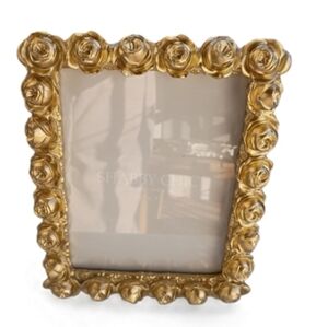 Shabby Chic Gold Rosette Roses 5 X 7 Photo Picture Frame